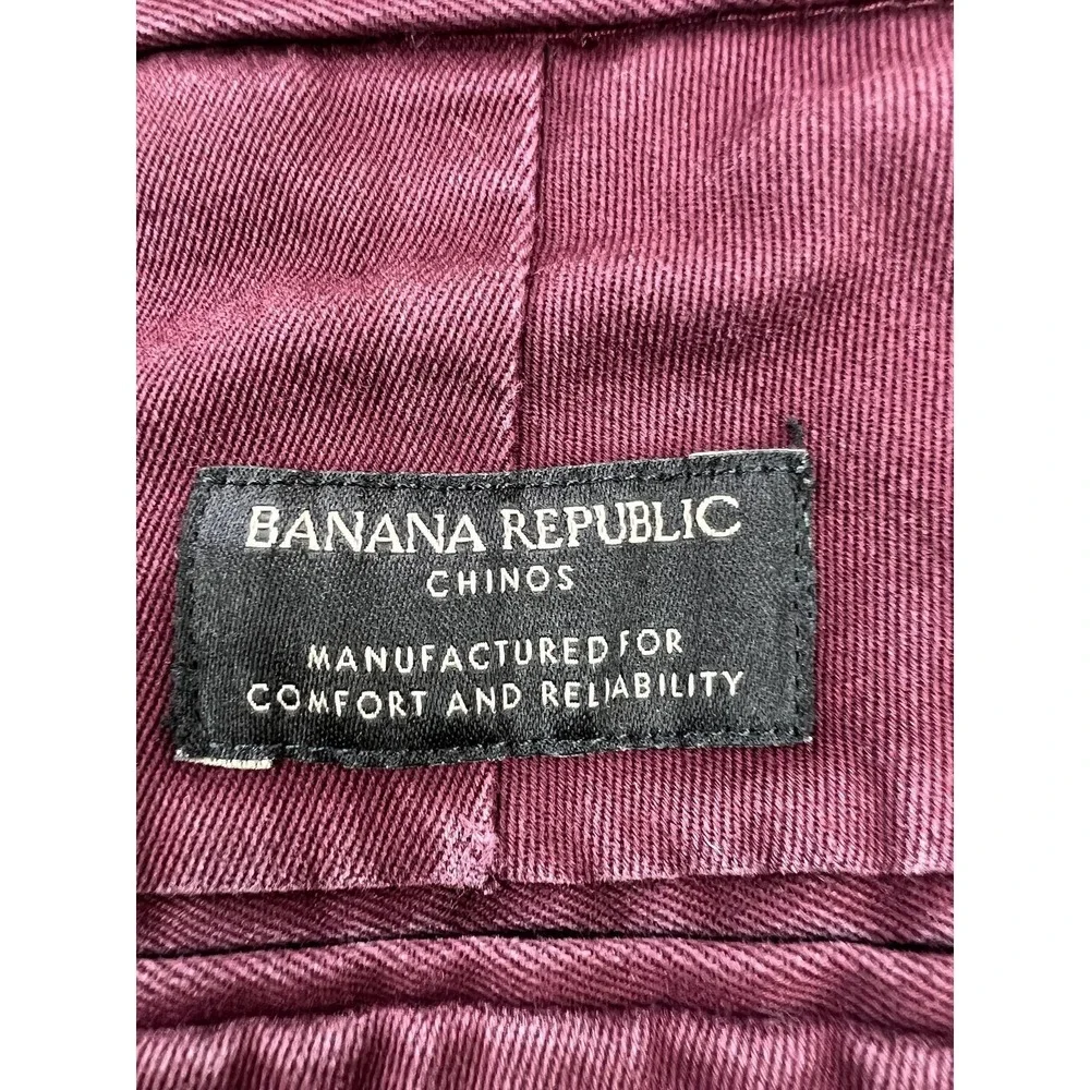 Banana Republic Pants Mens 36x30 Red Tapered Rapid Movement Chino Stretch Casual